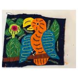 Fiber Arts Textile Patches & Woven Basket Mixed Lot- signed by the artist