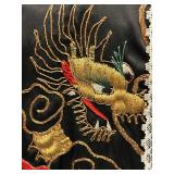 Antique Black Silk TANG Embroidered Dragon Two-Piece Silk Outfit