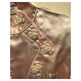 Vintage Sun Bros & Co Pink Silk Kimono Tang Pajama Set