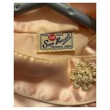Vintage Sun Bros & Co Pink Silk Kimono Tang Pajama Set
