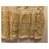 Antique Flapper Slip Dress Foundation Lace Trimmed Linen