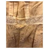 Antique Flapper Slip Dress Foundation Lace Trimmed Linen