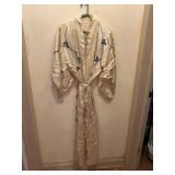 Antique Embroidered Silk Kimono Robe