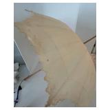 Antique Eyelet Decorative Parasol With Wooden Handle