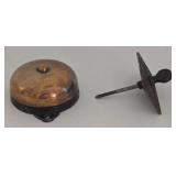 Vintage Mechanical Twist Doorbell Bell Hardware Brass Finish Victorian Style