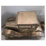 Vintage Hand Crafted Brass Car Sculpture on Steel Welded Base