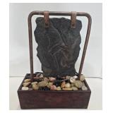 Tabletop Stone Water Fountain With River Rock Base