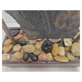 Tabletop Stone Water Fountain With River Rock Base