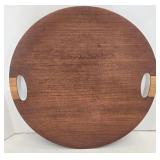 Mid Century Wood Tray & Hand Carved Wood Goblet