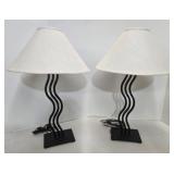 Vintage 1980s Memphis Squiggle Table Lamps Set of 2