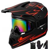 Yesmotor Youth Motocross Helmet 4Pcs - DOT Red