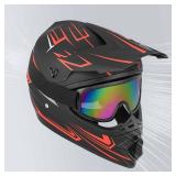 Yesmotor Youth Motocross Helmet 4Pcs - DOT Red