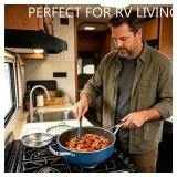 Blue Ceramic Nonstick Deep Saute Pan Set