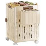 MIKEE 53L Rolling Laundry Basket w Wheels