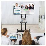 PERLESMITH Mobile TV Stand 32-75' TV, 99lb