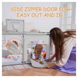 Baby Playpen 79x71 with Mat, Light Gray