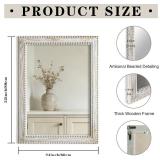 Wood Wall Mirror 24x32, Rustic Frame