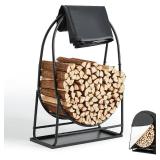 35-Inch Firewood Log Rack with Cover Set