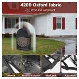 35-Inch Firewood Log Rack with Cover Set