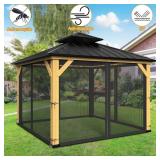 Gazebo Netting 10x12 - Black, 4-Panel Screens