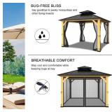 Gazebo Netting 10x12 - Black, 4-Panel Screens