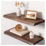 24' Live Edge Shelves (2), Elm Wood, FSC