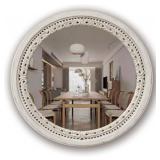 24' Round Mirror, Farmhouse Wood Frame