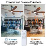 60' Wood Ceiling Fan with Lights, DC motor
