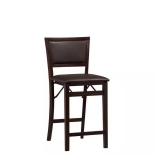 Triena 24 in. Espresso Pad Back Counter Stool