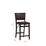 Triena 24 in. Espresso Pad Back Counter Stool