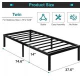 Maenizi Twin Platform Bed Frame, 14' Black