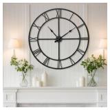 39.5' Silent Metal Wall Clock, Roman.