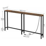 HOOBRO Slim Console Table with Outlets