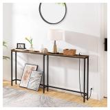 HOOBRO Slim Console Table with Outlets