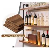 Solid Wood Wall Mount Wine Rack with LED