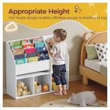 Mahancris Kids Bookshelf & Toy Storage, White