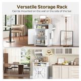 YATINEY Coffee Bar Cabinet, Island, White