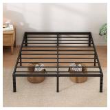 JETO Metal Queen Bed Frame with Storage, 18'