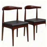 Solid Wood Dining Chairs Set of 2 - Walnut