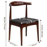 Solid Wood Dining Chairs Set of 2 - Walnut