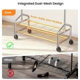 Rolling Clothes Rack, 2 Shelves, Silver