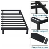 DiaOutro 7' Queen Bed Frame, Heavy Duty, Black