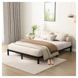 DiaOutro 7' Queen Bed Frame, Heavy Duty, Black