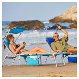 WEJOY Tanning Chair with Face Hole & Canopy