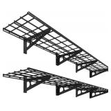 FLEXIMOUNTS 12x72 Wall Shelf, 2-Pack, Black