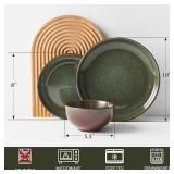 Pokini Stoneware Dinnerware Set for 4, 12 pcs