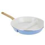 Good Cook 12' Ceramic Skillet (Blue/White)