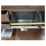 GALVINIZED COUNTER WITH 2 LARGE TIP OUT BINS WITH 3 DRAWERS