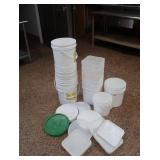 LARGE LOT OF BUCKETS WITH LIDS