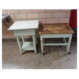 2 SOLID WOOD VINTAGE TABLES
